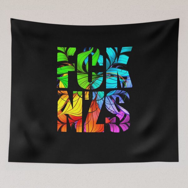 Aperçu de l'œuvre PRIDE Arc-en-ciel coloré FCK NZS LGBTQIA+ Égalité créée et vendue par MsArtPrint.