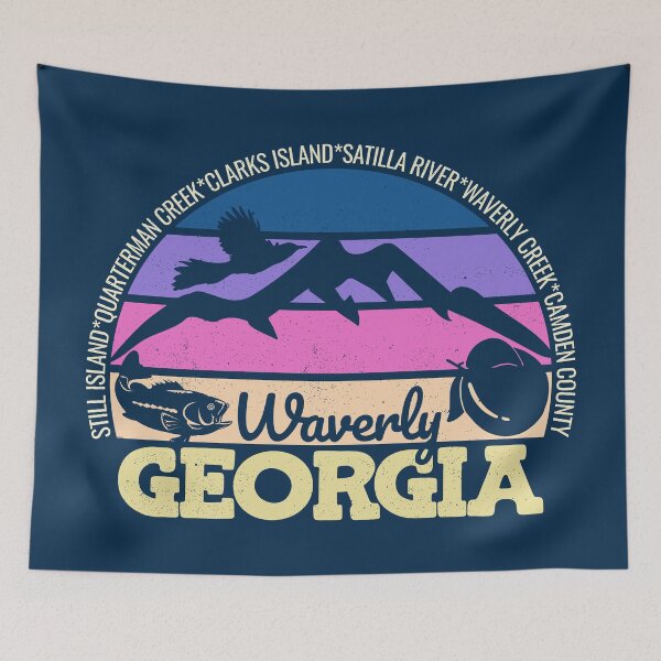 Item preview, Waverly Georgia Sunset Retro Vintage Local Pride Logo designed and sold by CRHPOD20.