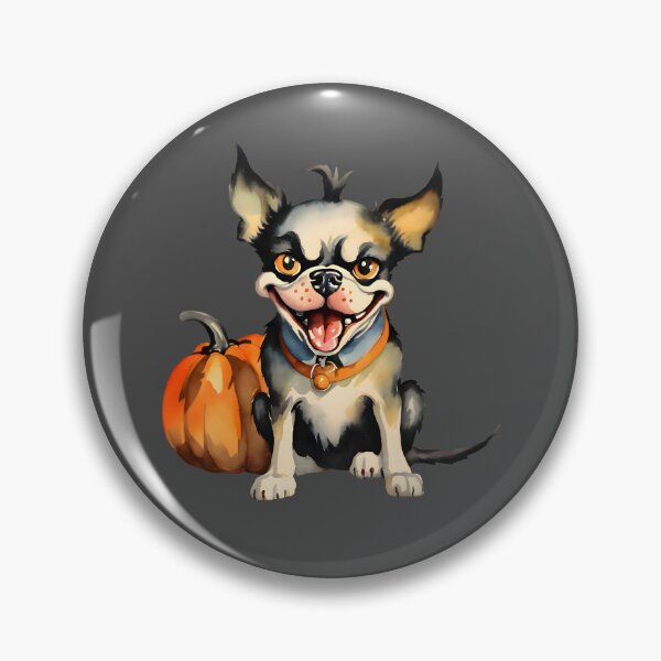 Item preview, Scary Halloween Dog Protects His Pumpkin designed and sold by BloomCatB.