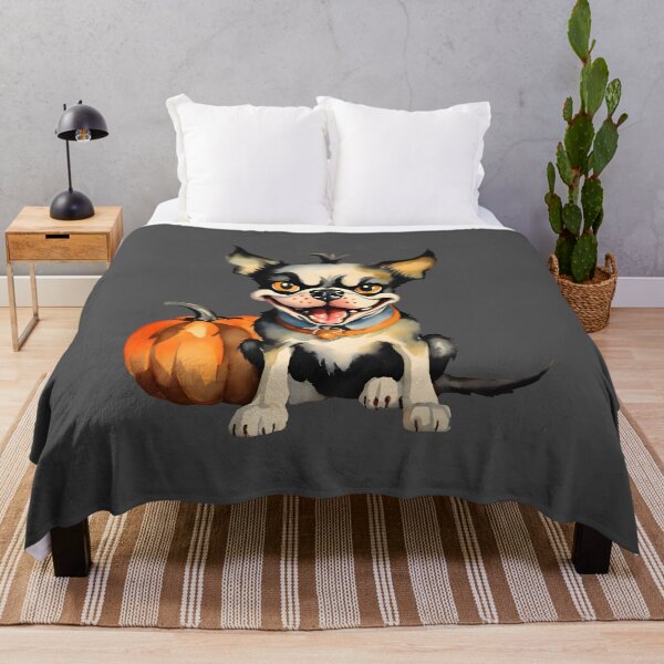 Item preview, Scary Halloween Dog Protects His Pumpkin designed and sold by BloomCatB.