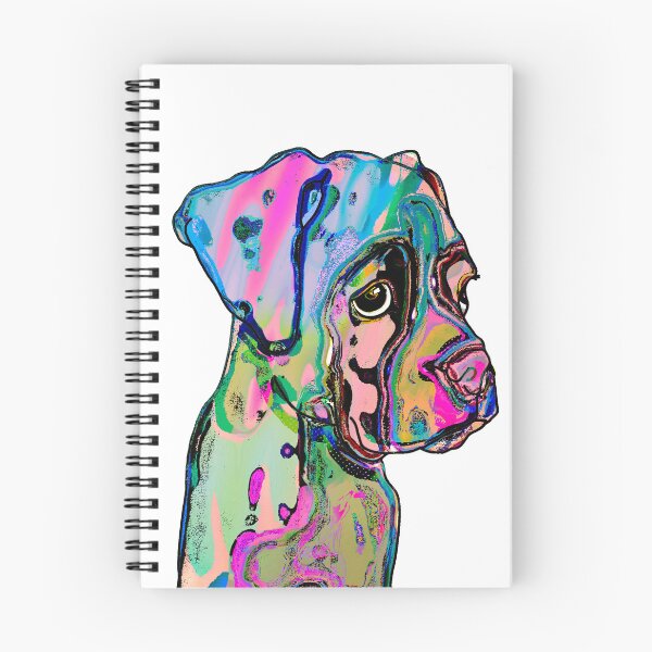 Item preview, Colorful Rainbow Boxer Puppy Painting Print  designed and sold by cherdoodles.