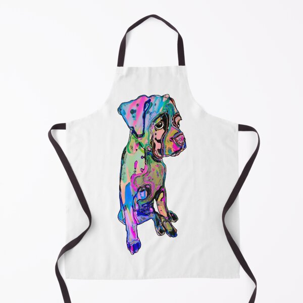 Item preview, Colorful Rainbow Boxer Puppy Painting Print  designed and sold by cherdoodles.