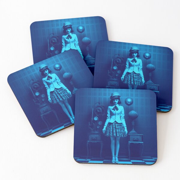 Item preview, Lady in blue room, vintage photo-effect artwork designed and sold by silent-violin.