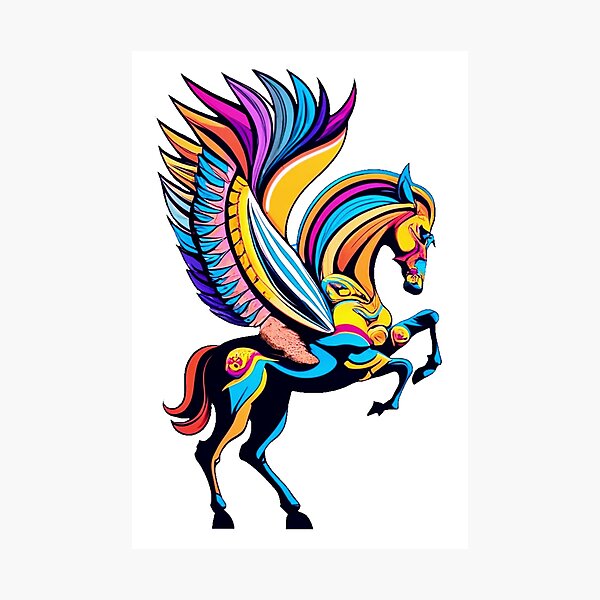 Item preview, Abstract Colorful Pegasus  designed and sold by HorseHorsy.