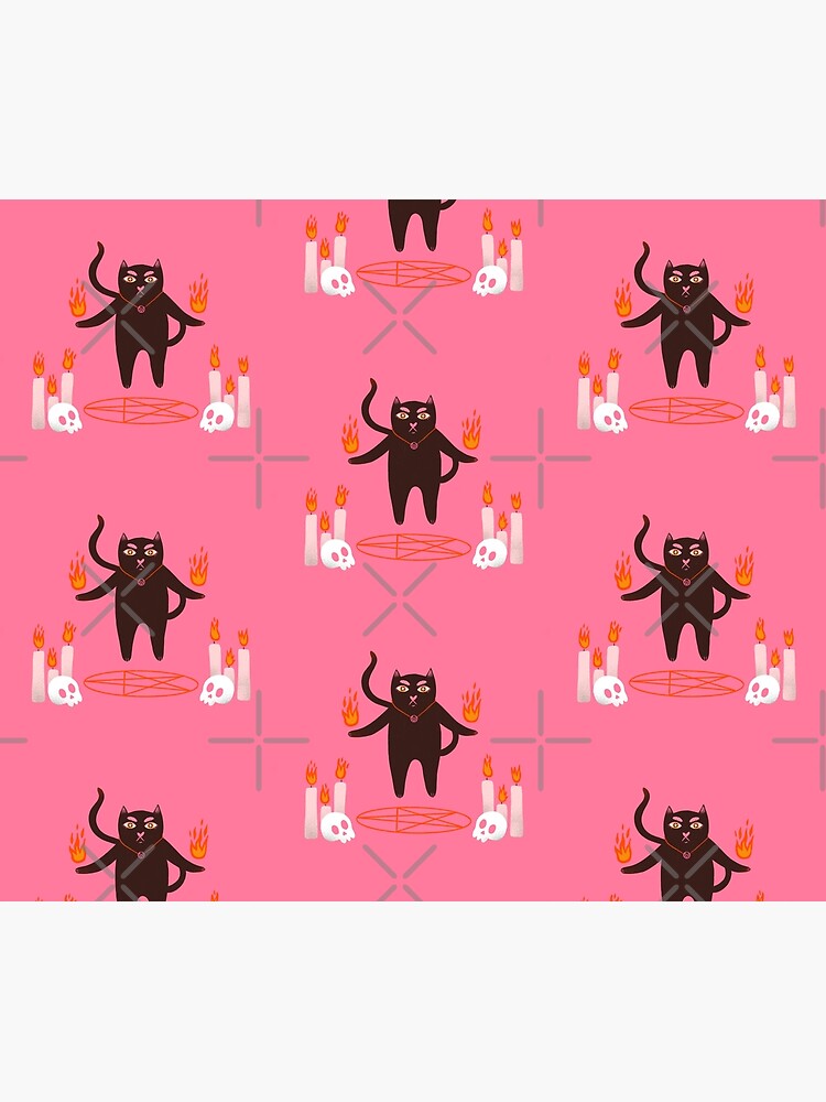 Thumbnail 6 of 6, Pet Blanket, Cute halloween black cat witchcraft illustration designed and sold by WeirdyTales.