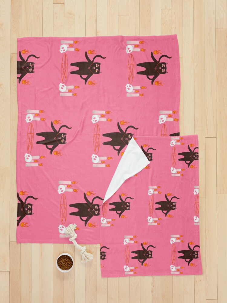 Thumbnail 5 of 6, Pet Blanket, Cute halloween black cat witchcraft illustration designed and sold by WeirdyTales.