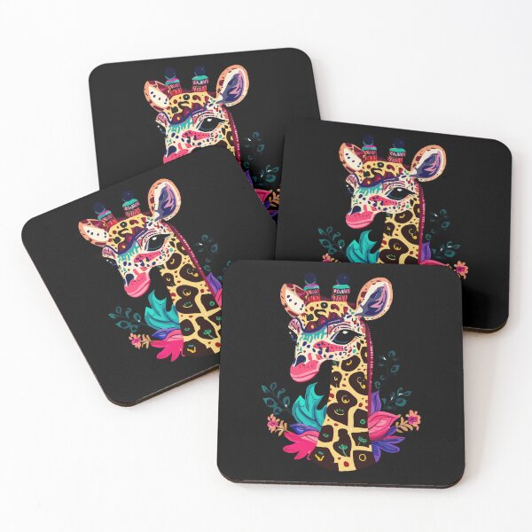 Item preview, A giraffe design with a vibrant colors and botanical element designed and sold by Colorful Dreams.