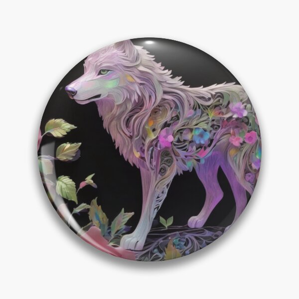 Aperçu de l'œuvre LE LOUP NOBLE DANS LE JARDIN FLEURI créée et vendue par EVRENSEL.