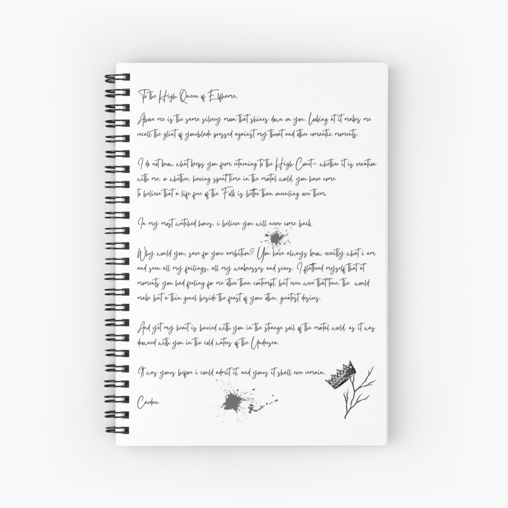Cuaderno for Sale con la obra «El Cruel Príncipe Cardan Cartas A Jude  Duarte The Folk Of The Air» de ChapterChums | Redbubble