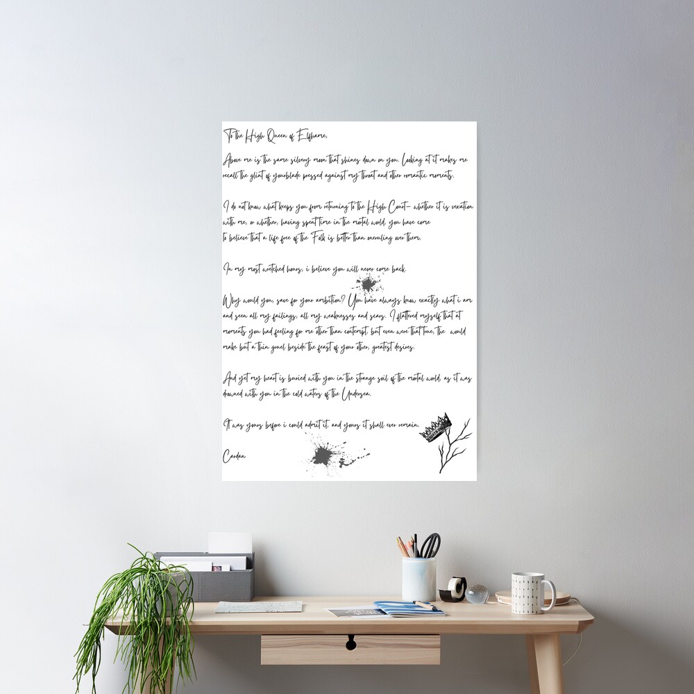 Póster for Sale con la obra «El Cruel Príncipe Cardan Cartas A Jude Duarte  The Folk Of The Air» de ChapterChums | Redbubble