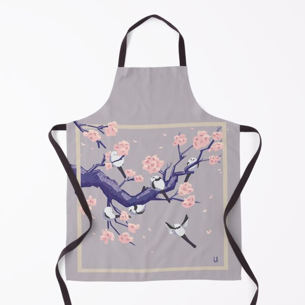 Item preview, Shima Enaga (Long Tailed Tits) playing in Cherry Blossom designed and sold by Jo Ungeheuer.