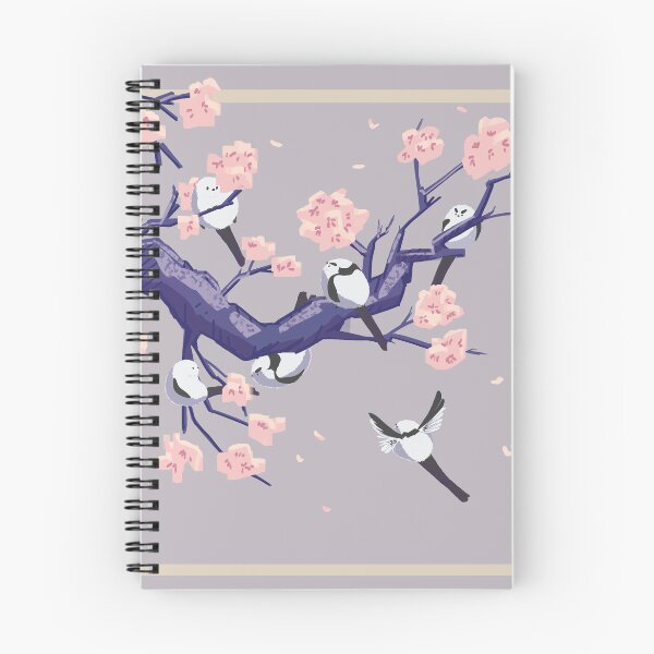 Item preview, Shima Enaga (Long Tailed Tits) playing in Cherry Blossom  designed and sold by Jo Ungeheuer.