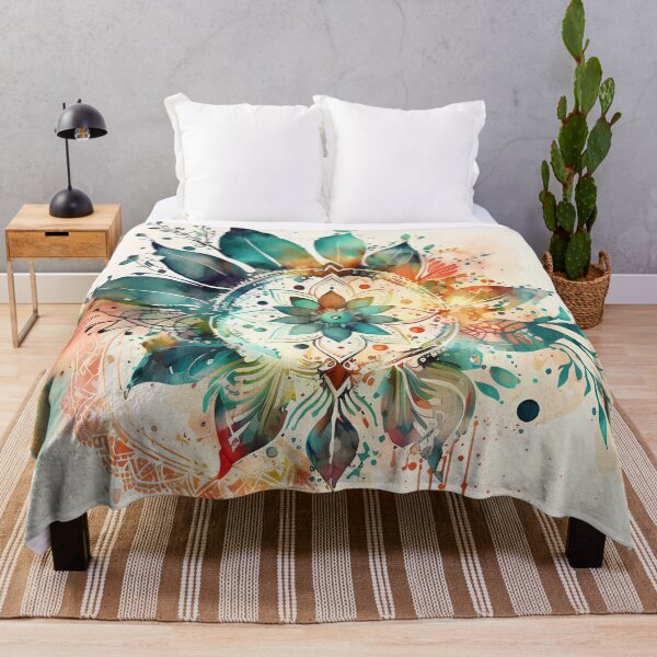 Artikelvorschau, Aquarell-Boho-Mandala-Blumengrafik entworfen und verkauft von VeronicArt85.