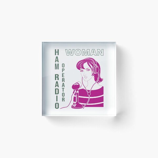 Item preview, Woman HAM Radio Operator two-colors var-2 designed and sold by tuzlay.