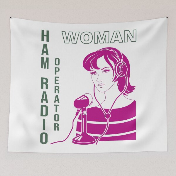 Item preview, Woman HAM Radio Operator two-colors var-2 designed and sold by tuzlay.