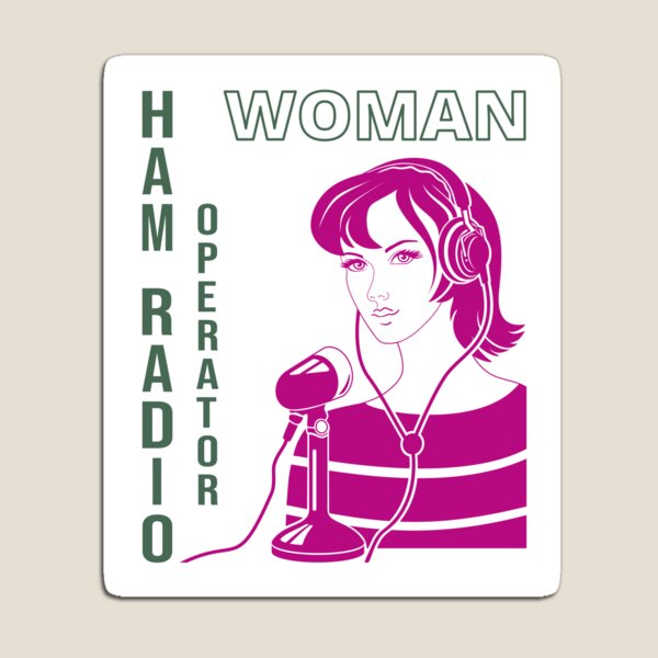 Item preview, Woman HAM Radio Operator two-colors var-2 designed and sold by tuzlay.