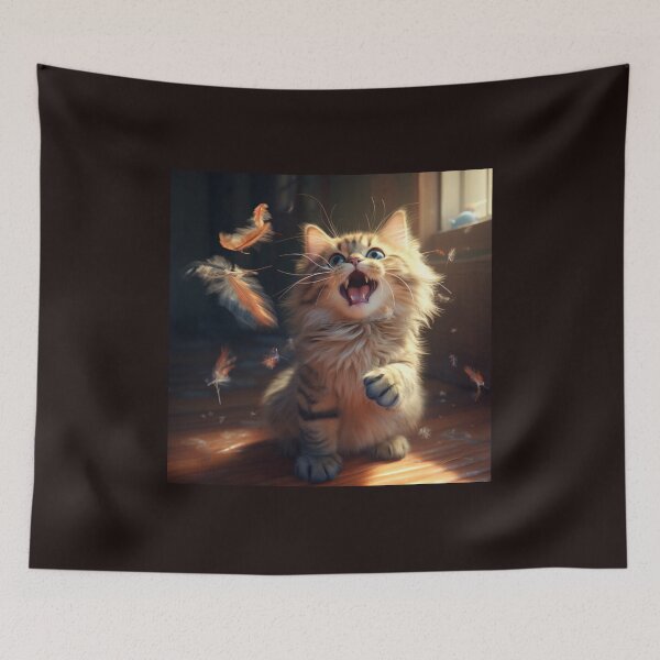 Item preview, "Feathery Feline Delight" designed and sold by ChamounVisual.