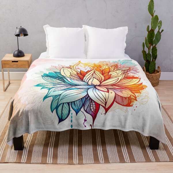 Item preview, Vibrant Watercolor Lotus Boho Floral Graphic. designed and sold by VeronicArt85.