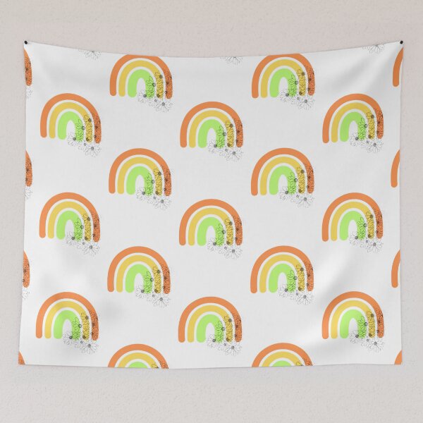 Item preview, Cute Happy Orange Rainbow with Flowers  designed and sold by starcreative22.