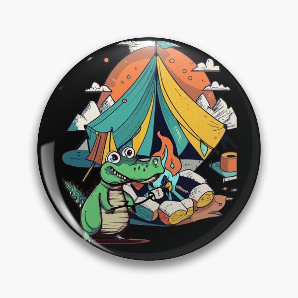 Item preview, Funny Colorful Alligator Camping Abstract Art designed and sold by Nature's Fancy.