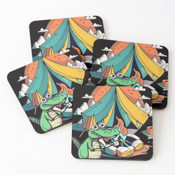 Item preview, Funny Colorful Alligator Camping Abstract Art designed and sold by Nature's Fancy.