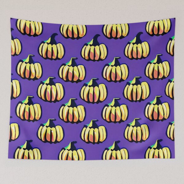 Item preview, Purple Trippy Background with Pumpkins designed and sold by zexos.