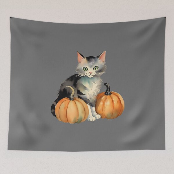 Item preview, Seductive Halloween Cat And Pumpkins designed and sold by BloomCatB.