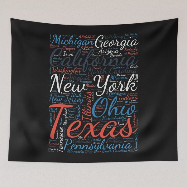 Item preview, United States Typography USA States designed and sold by MyDearWorld.