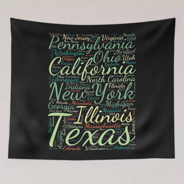 Item preview, United States Typography USA States designed and sold by MyDearWorld.