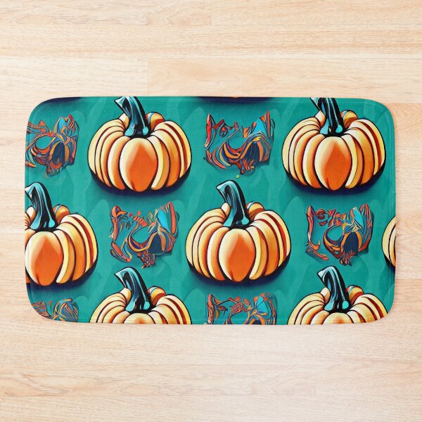 Item preview, Tiled Pumpkins on Teal background designed and sold by zexos.