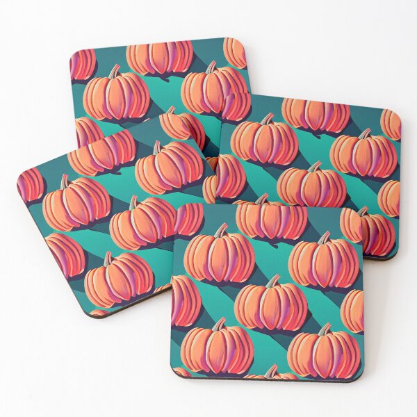 Item preview, Teal Background with Large Orange Pumpkins designed and sold by zexos.
