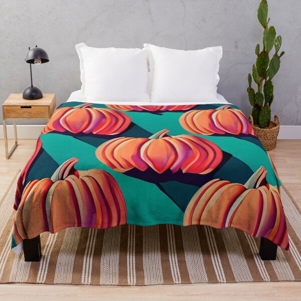 Item preview, Teal Background with Large Orange Pumpkins designed and sold by zexos.