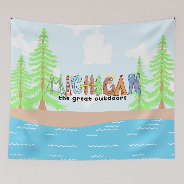 Item preview, MICHIGAN - The Great Outdoors Fun Letters designed and sold by JoyfulDaisy.