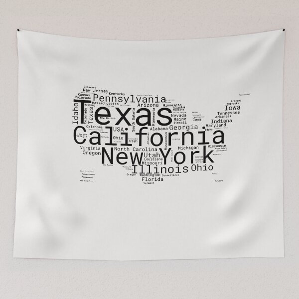 Item preview, United States Typography USA States designed and sold by MyDearWorld.