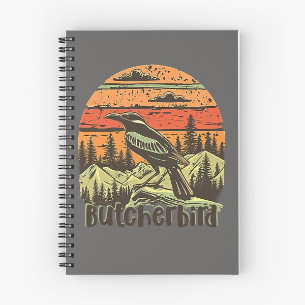 Item preview, BUTCHERBIRD With a retro design in sunset colors Vantage, trees and mountains designed and sold by Ndli.