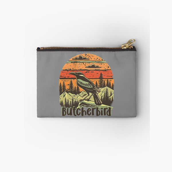 Item preview, BUTCHERBIRD With a retro design in sunset colors Vantage, trees and mountains designed and sold by Ndli.