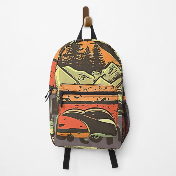 Item preview, BUTCHERBIRD With a retro design in sunset colors Vantage, trees and mountains designed and sold by Ndli.