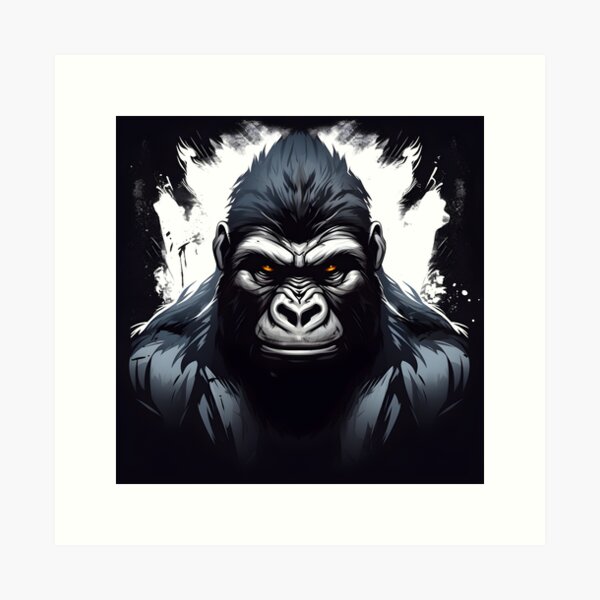 Gorilla Grip: Powerful and Primal Gorilla Face Merch Art Board Print for  Sale by AstroBeastCo