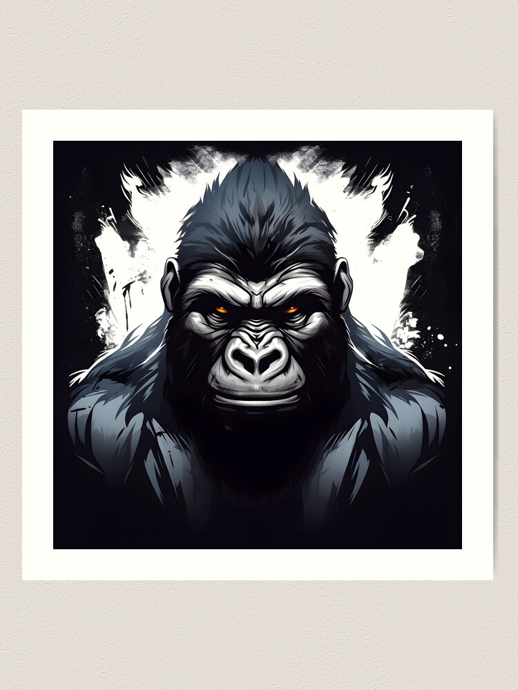 Gorilla Grip: Powerful and Primal Gorilla Face Merch Art Board Print for  Sale by AstroBeastCo