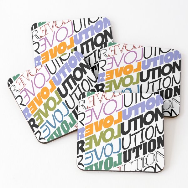 Item preview, Revolution word pun wordplay typography themed colorfull design designed and sold by ironpalette.