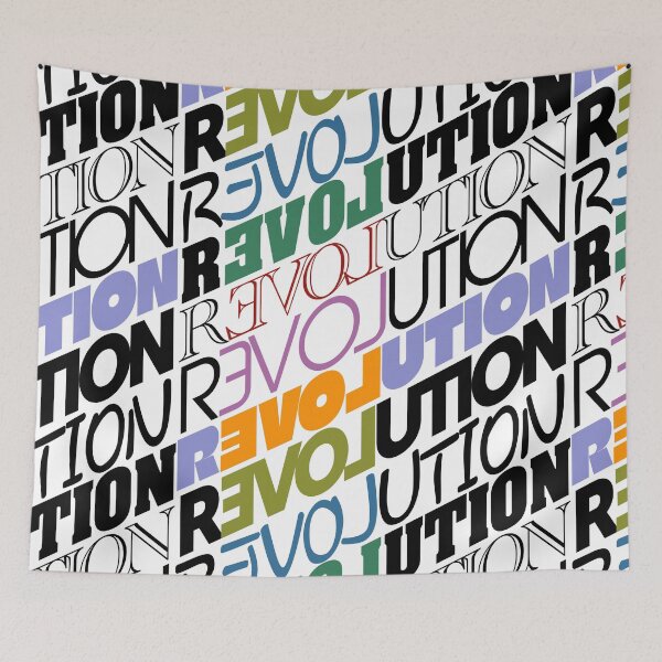 Item preview, Revolution word pun wordplay typography themed colorfull design designed and sold by ironpalette.
