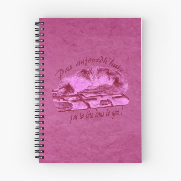 Item preview, Tricolor cat, head in the gas - pink marbled version, text in French designed and sold by SylvieG18.