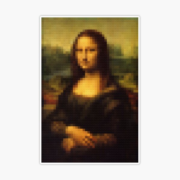 8 Bit Pixel Mona Lisa Etch A Sketch Die Cut Sticker the Louvre La