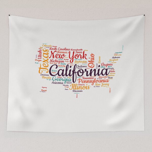 Item preview, United States Typography USA States designed and sold by MyDearWorld.