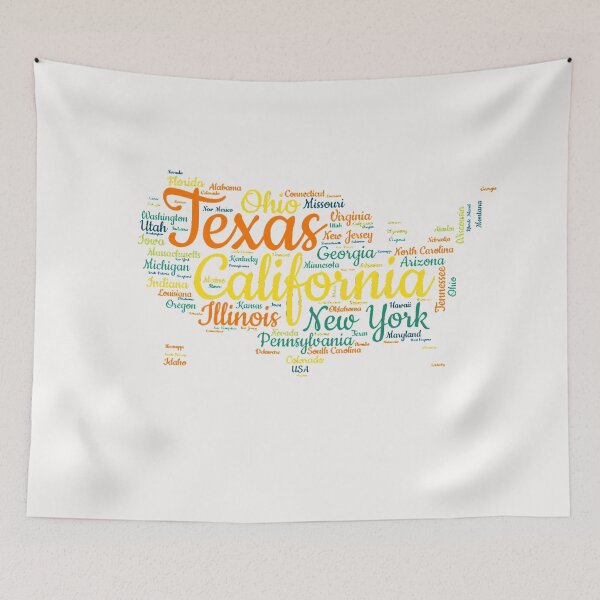 Item preview, United States Typography USA States designed and sold by MyDearWorld.