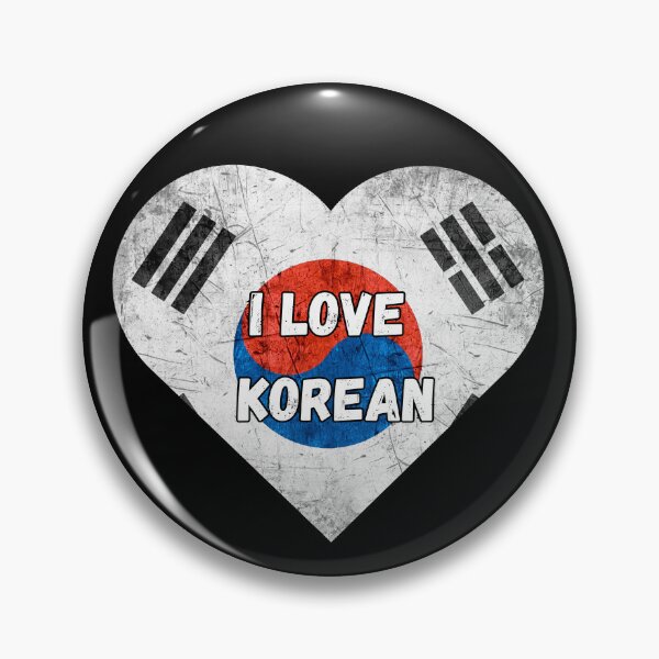 Item preview,  I love Korean, heart with Korean flag designed and sold by language-des.