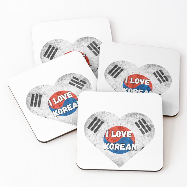 Item preview,  I love Korean, heart with Korean flag designed and sold by language-des.