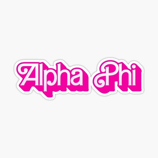 Alpha Phi Pink With White Border Letter Sticker 