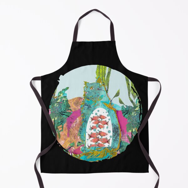 Item preview, Circle Blue Fantasy Cat with Fish in His Belly designed and sold by ginaisarty.