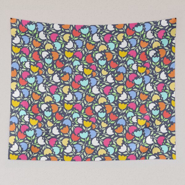 Item preview, Bright Vibrant Floral Flowers pattern SJ Blue designed and sold by Nicola-Rowe.